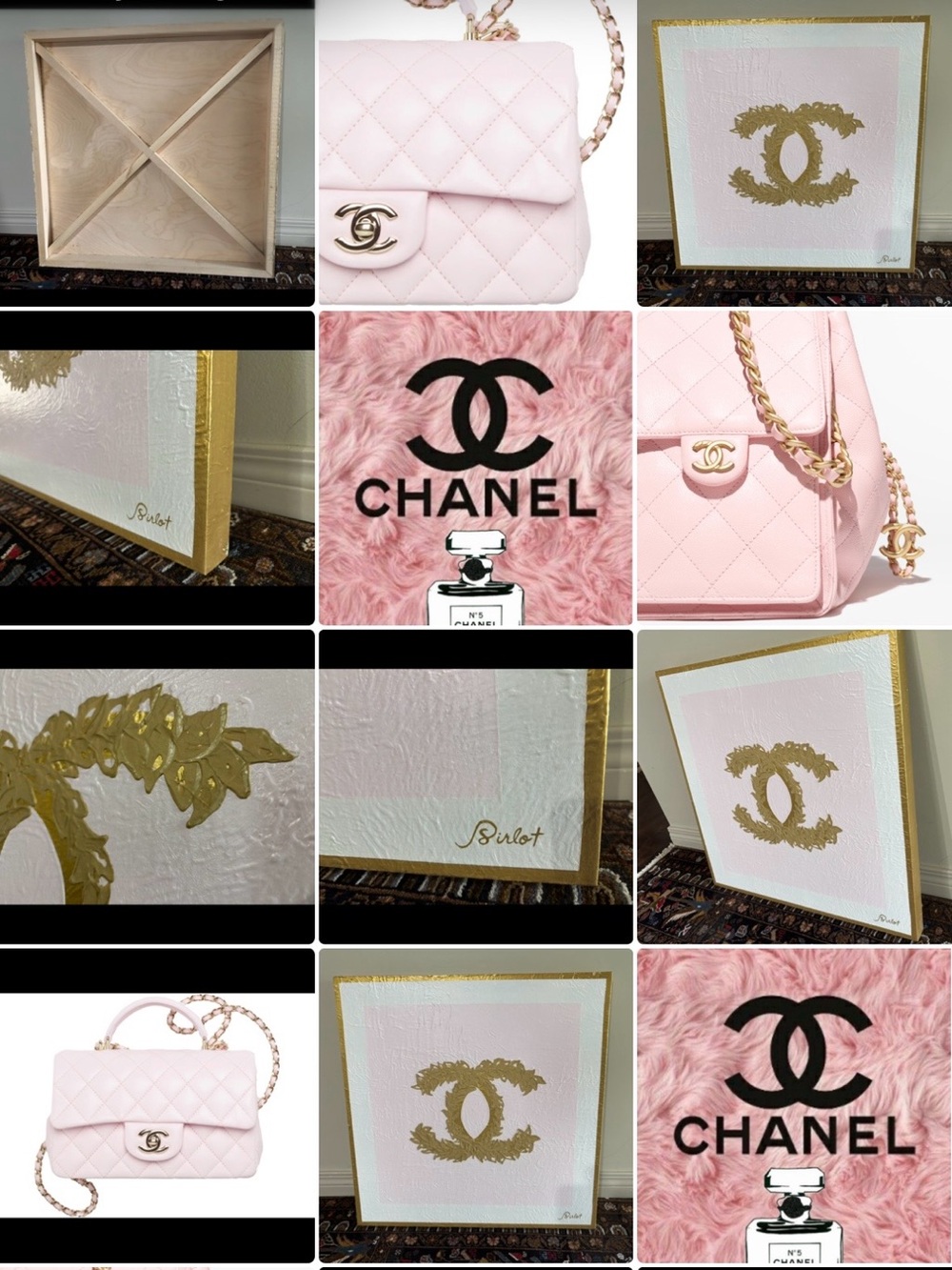 CHANEL’s Interlocking C’s Painting on Wooden Panel 24”x24”x1.5”